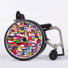 Flasque fauteuil roulant modèle Drapeaux du monde