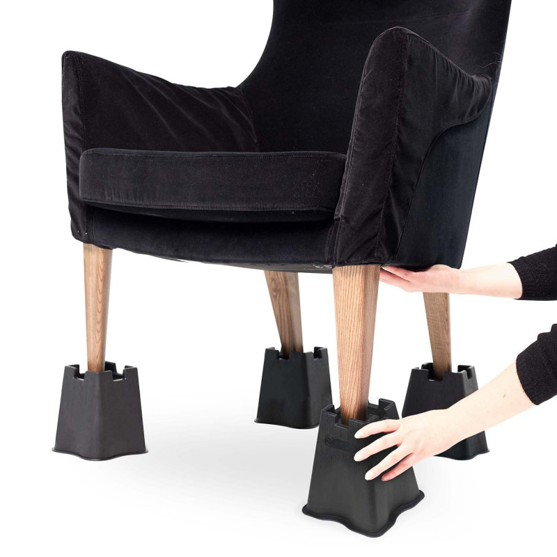 Rdeghly Rehausseur de lit, rehausseurs de table, rehausseurs antidérapants  en plastique de meubles de leviers de jambe 8pcs / set pour des chaises de  sofa de bureau de table 