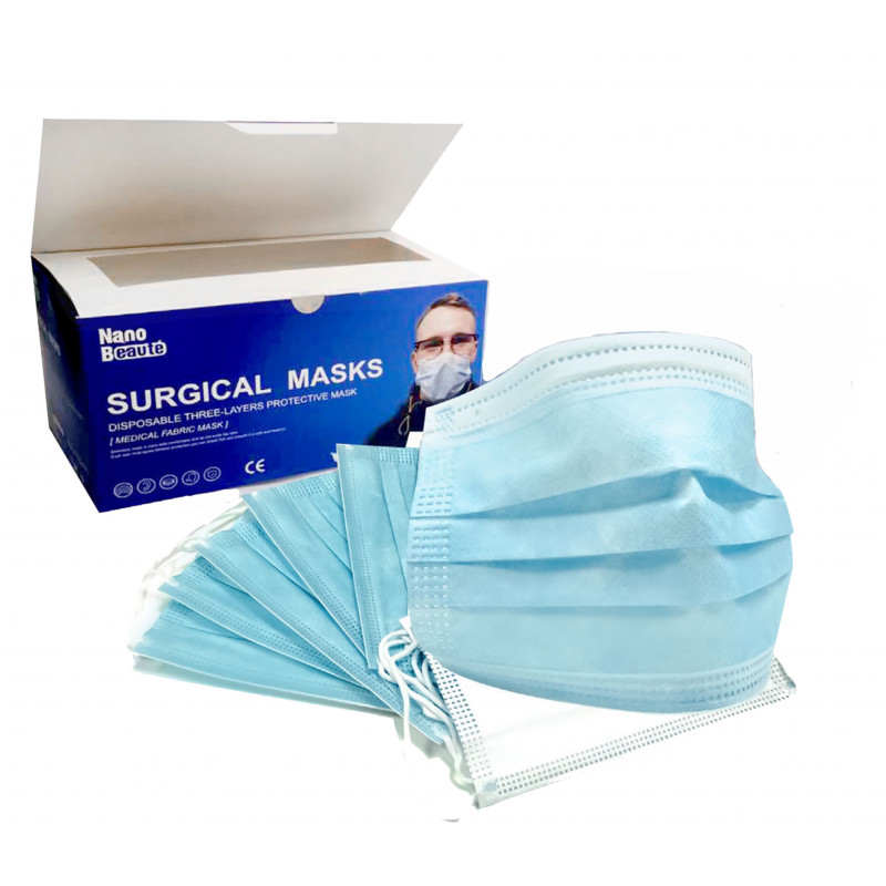 Hauptner Masque jetable à lunettes (50 pcs.) - Bleu