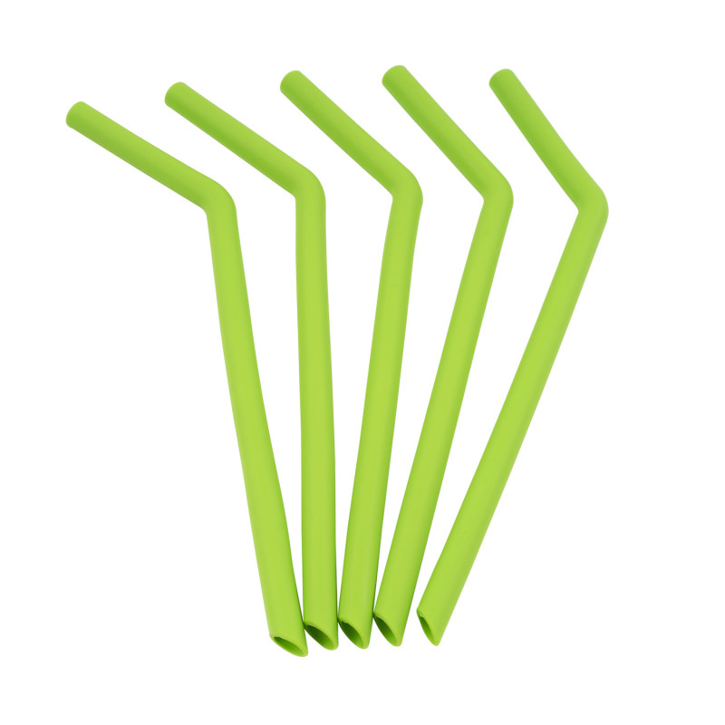Paille pliable de poche en silicone réutilisable | Vert