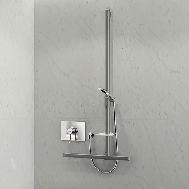 Poignée antichute et étagère porte savon pour douche