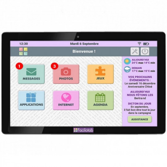FACILOTAB - Tablette Senior - Simple Intuitive et sans Abonnement