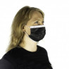 Masque Médical 3 Plis Jetable Noir - Avec Elastiques - Type II - Boîte de 50