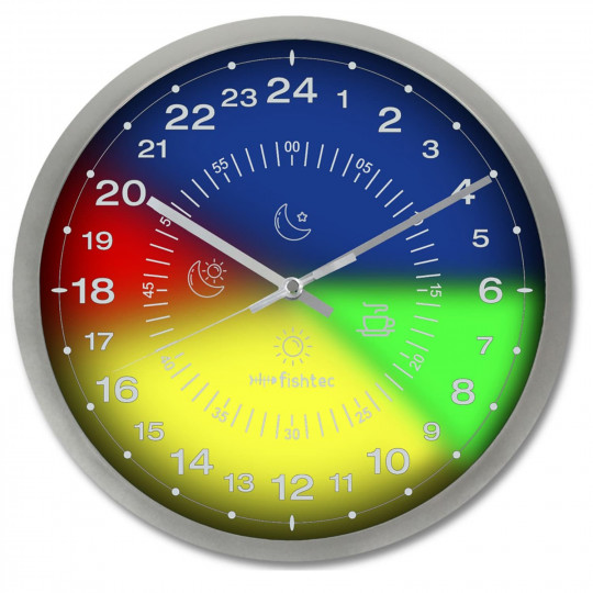 Horloge 24h à code couleur et gros caractères