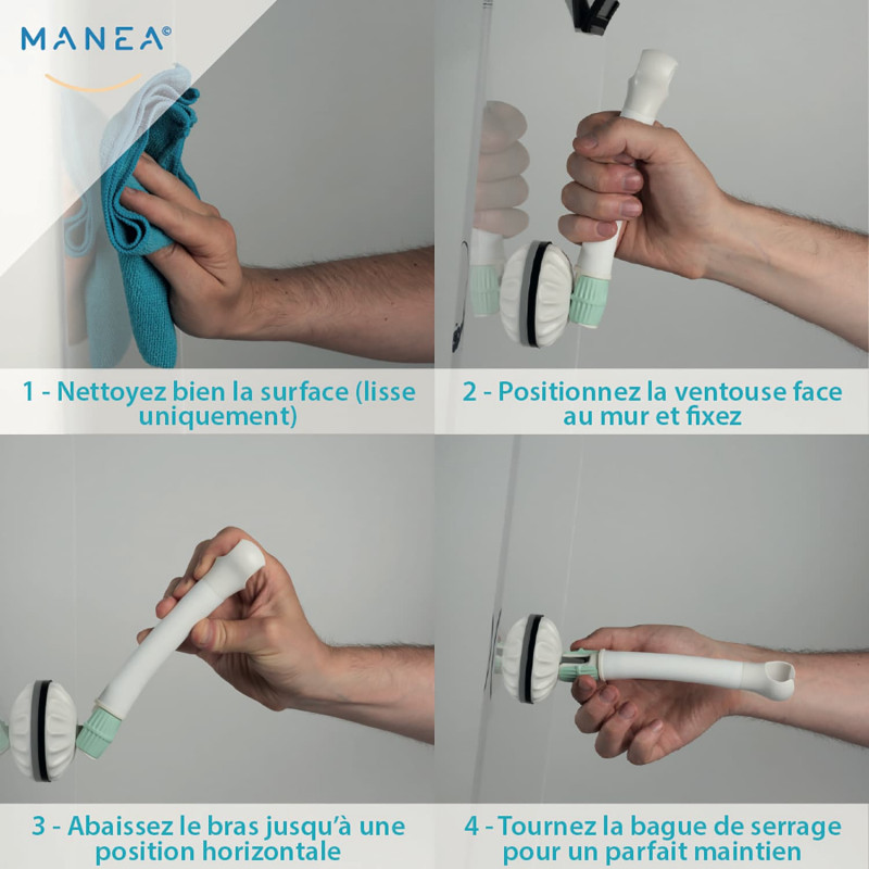 Support de douche à ventouse flexible et inclinable Manea