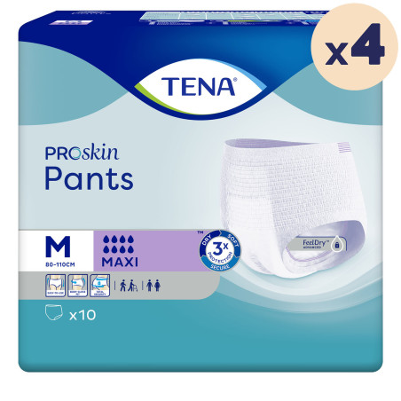 4 paquets - TENA Pants ProSkin Maxi Medium - 40 unités