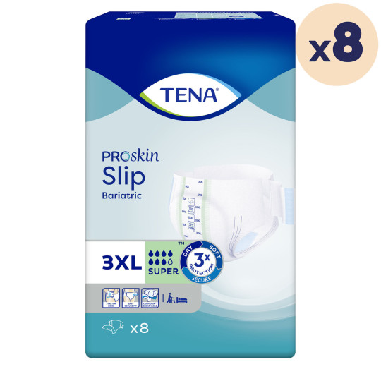 8 paquets - TENA Slip Bariatric Super XXXL - 64 unités