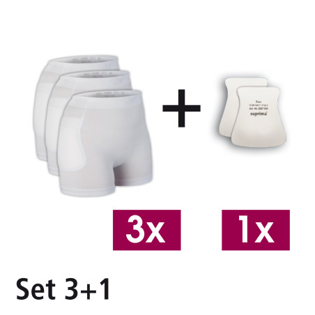 Pack de 3 culottes et 1 paire de protèges hanches Suprima