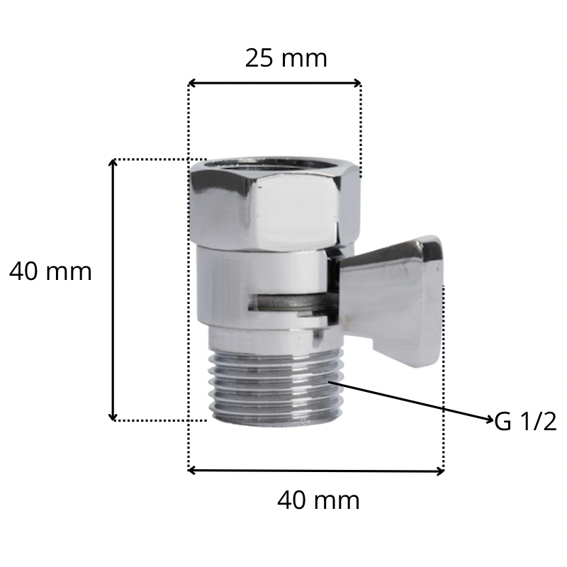 Vanne D'arrêt D'eau 1/2 Pour Pommeau De Douche