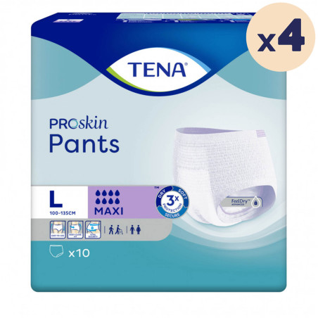 4 paquets - TENA Pants ProSkin Maxi Large - 40 unités